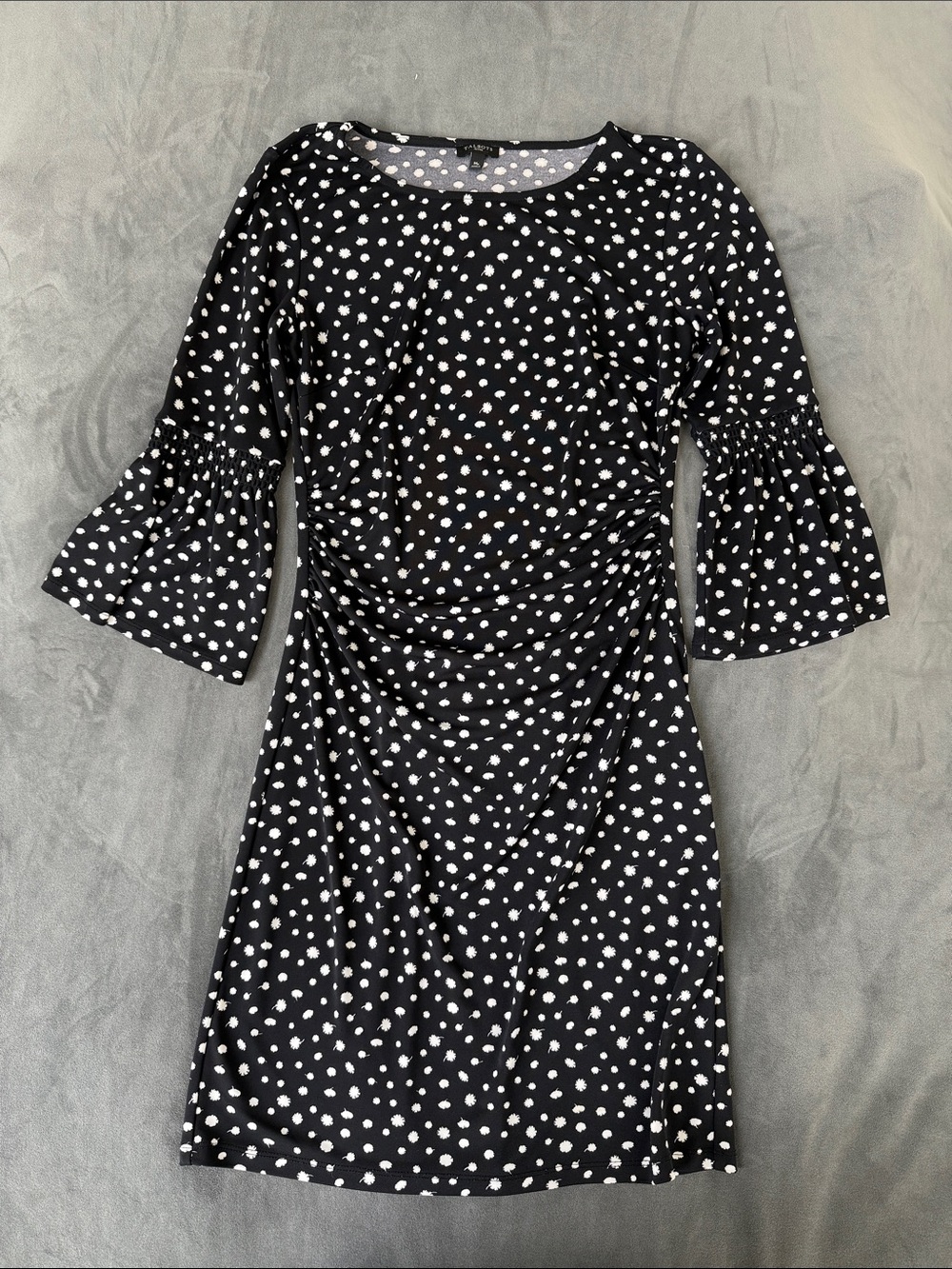 Talbots Black and White Polka Dot Midi Dress